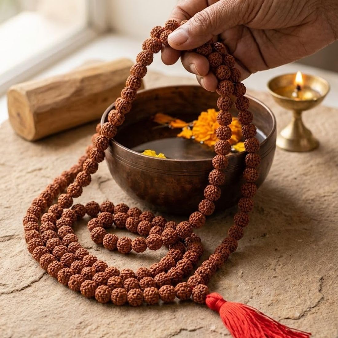 MAYAPURI Rudraksha Japa Mala 108+1 Beads Original for Mantra Jaap and Puja-image-27