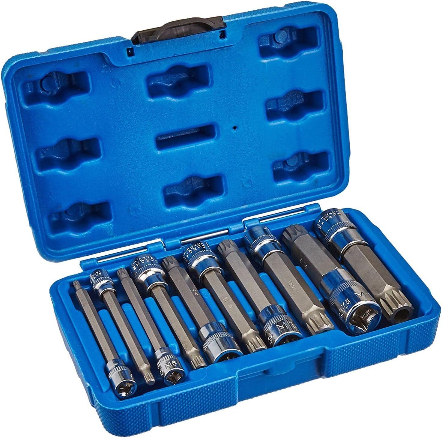 Replacement tool kit for 10pc XZN 12 Point MM Triple Square Spline Bit Socket Set Tamper Proof Long Reach