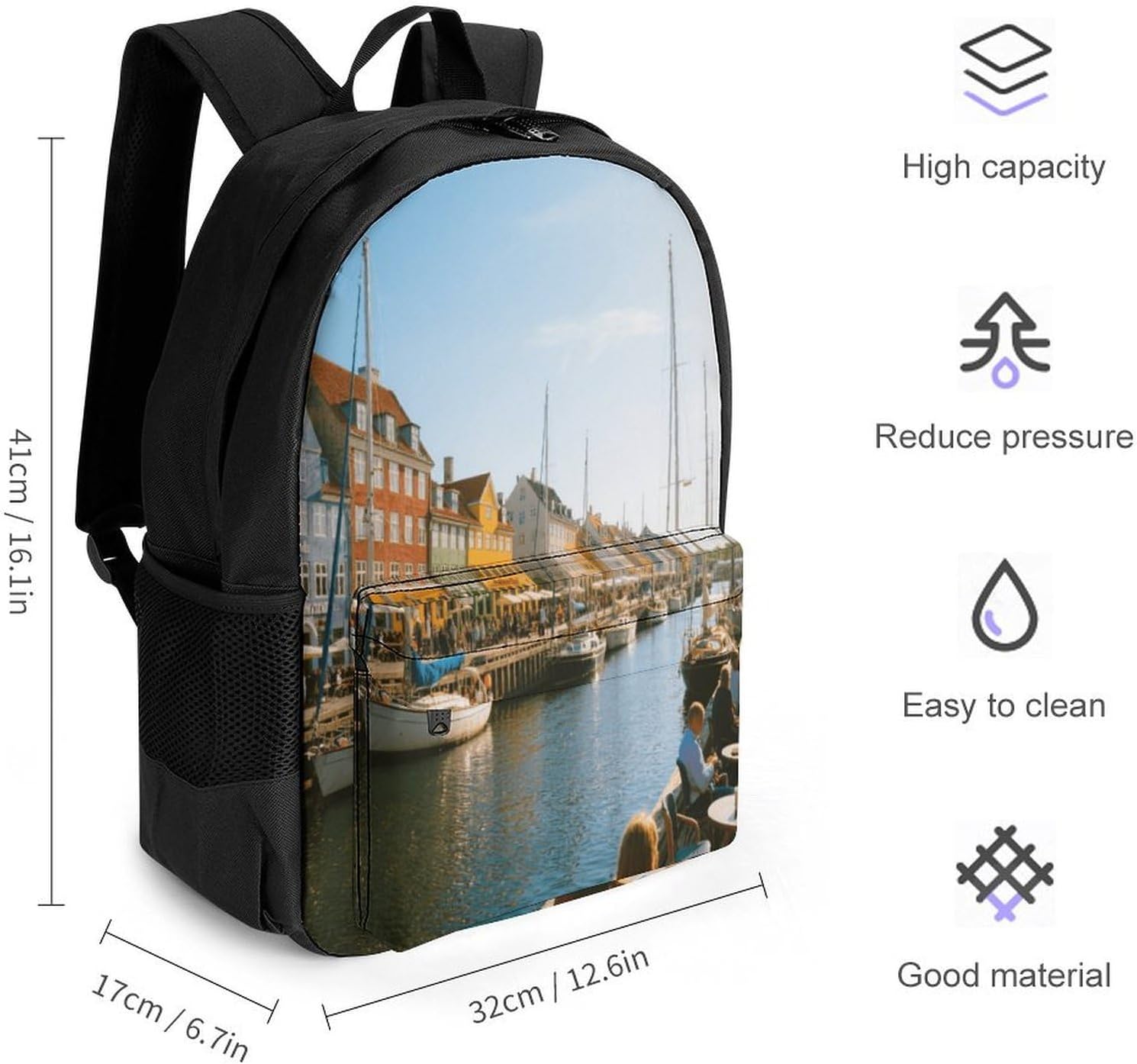 Newport Canal Backpack Daypack Travel Backpack | Lightweight Casual Laptop Backpack for Women Men Aesthetic Travel Bag for Weekender Business Hiking Outdoor