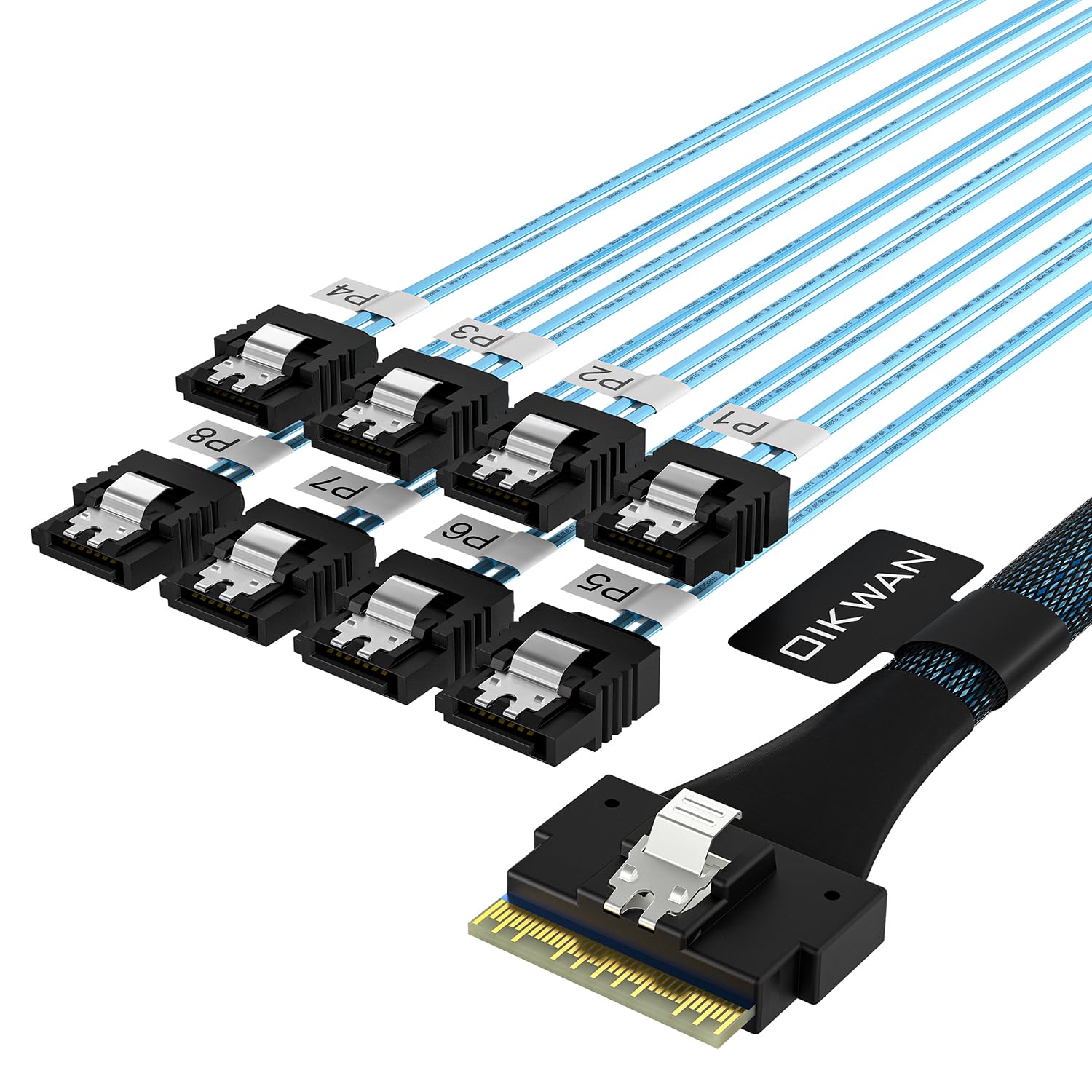 SlimSAS 8i SFF-8654 74P Host/RAID to 8*SATA 7P Target HD