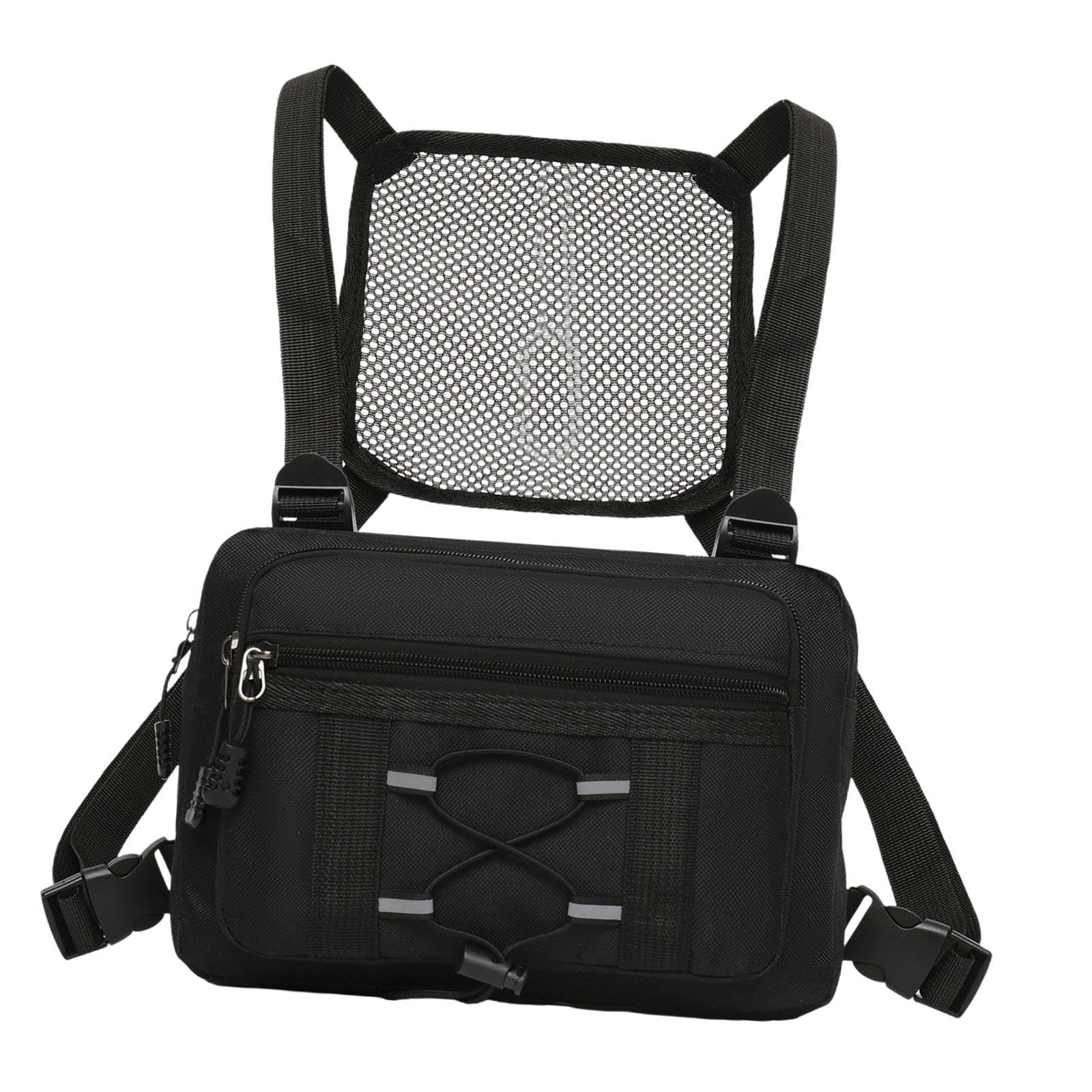 Binocular Chest Pack Arnés Portabolsos para Prismáticos Bolsa Multifuncional Impermeable Correa Reforzada Bolsillo Principal Adecuado para Expedicione, Negro
