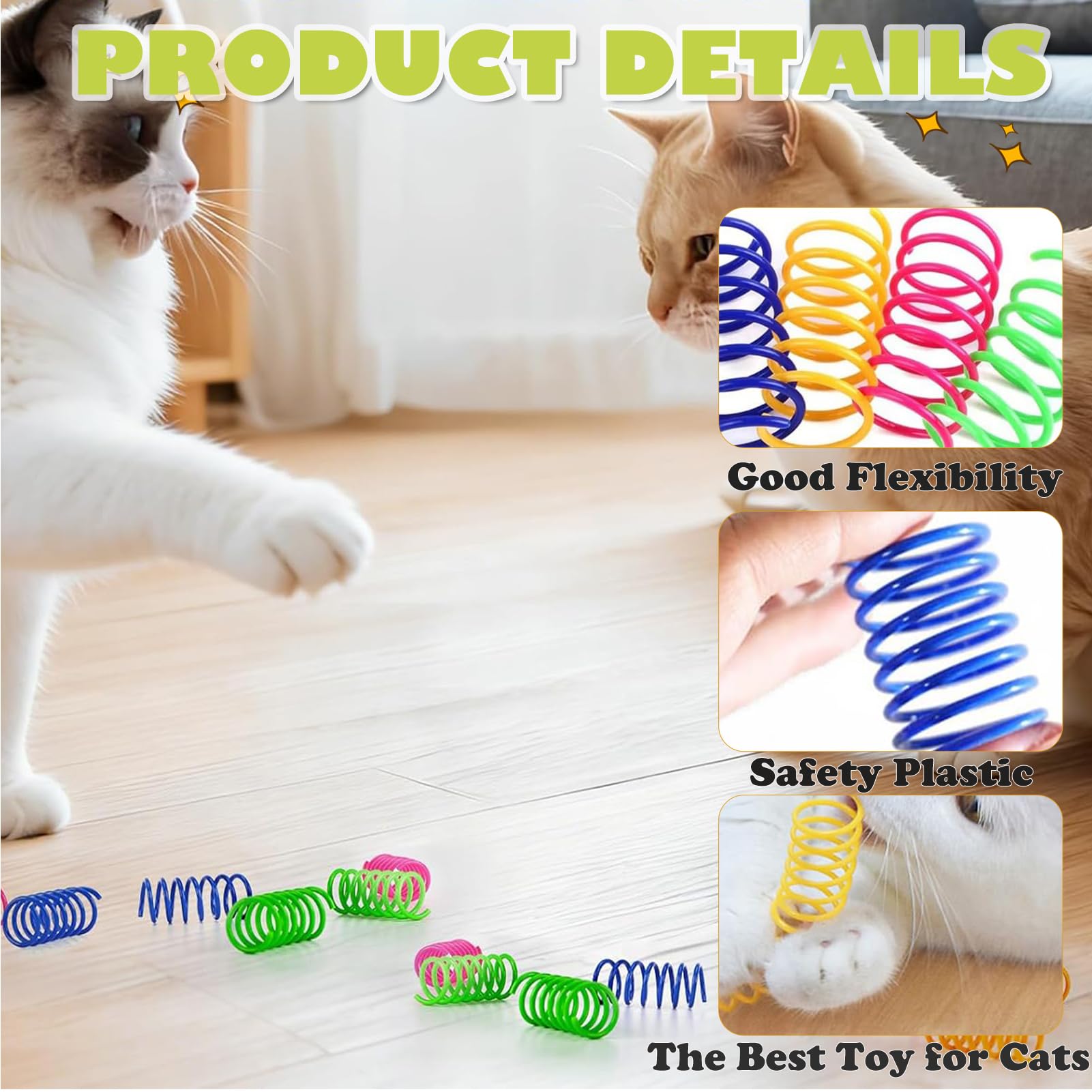 40 Pièces Ressorts en Spirale Chat Jouets Interactif Jouet à Spirale Pliable Plastique Cadeau Animaux Sautant