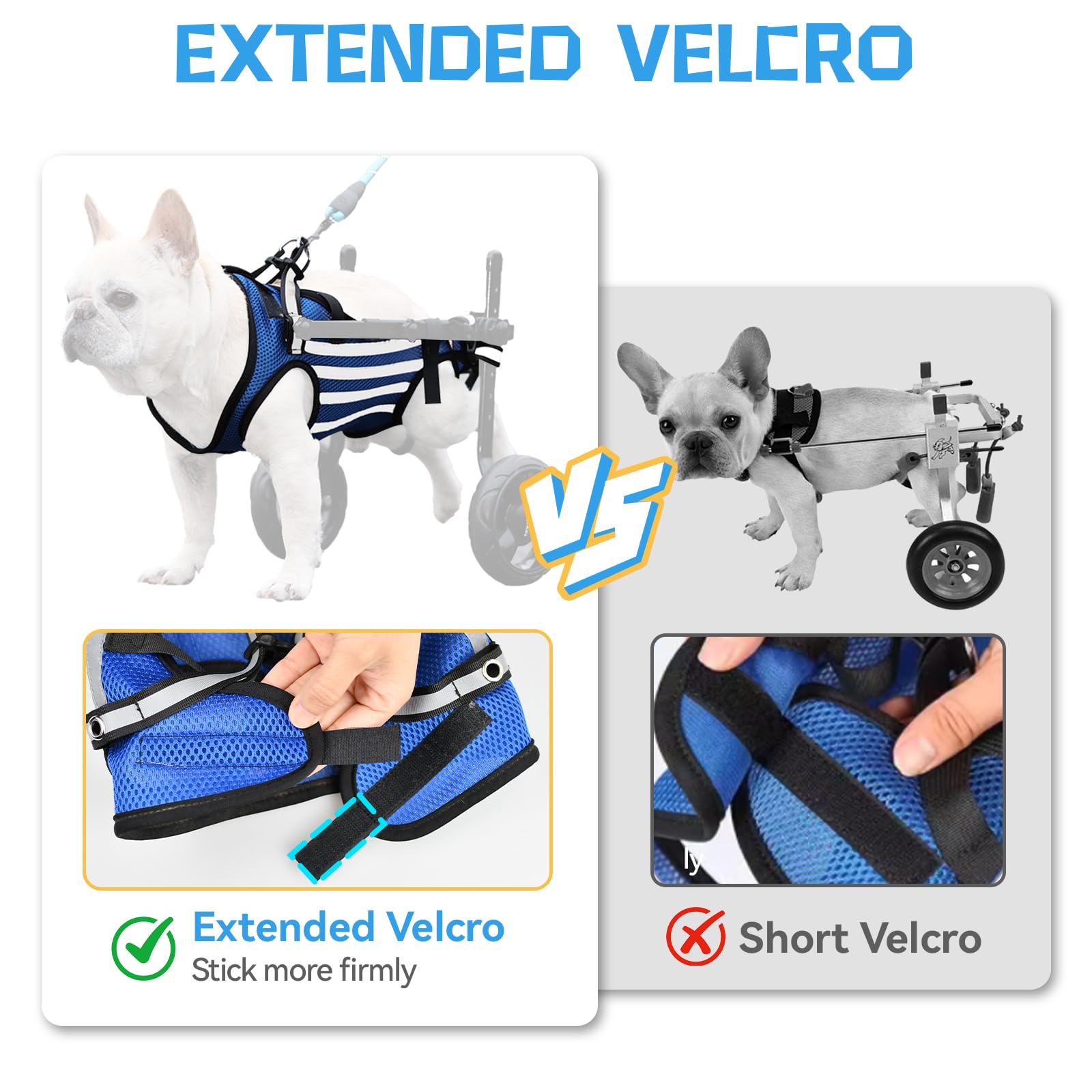 Arnés para silla de ruedas para perros para patas traseras, accesorios de repuesto para silla de ruedas para perro, ropa suave y transpirable para perros