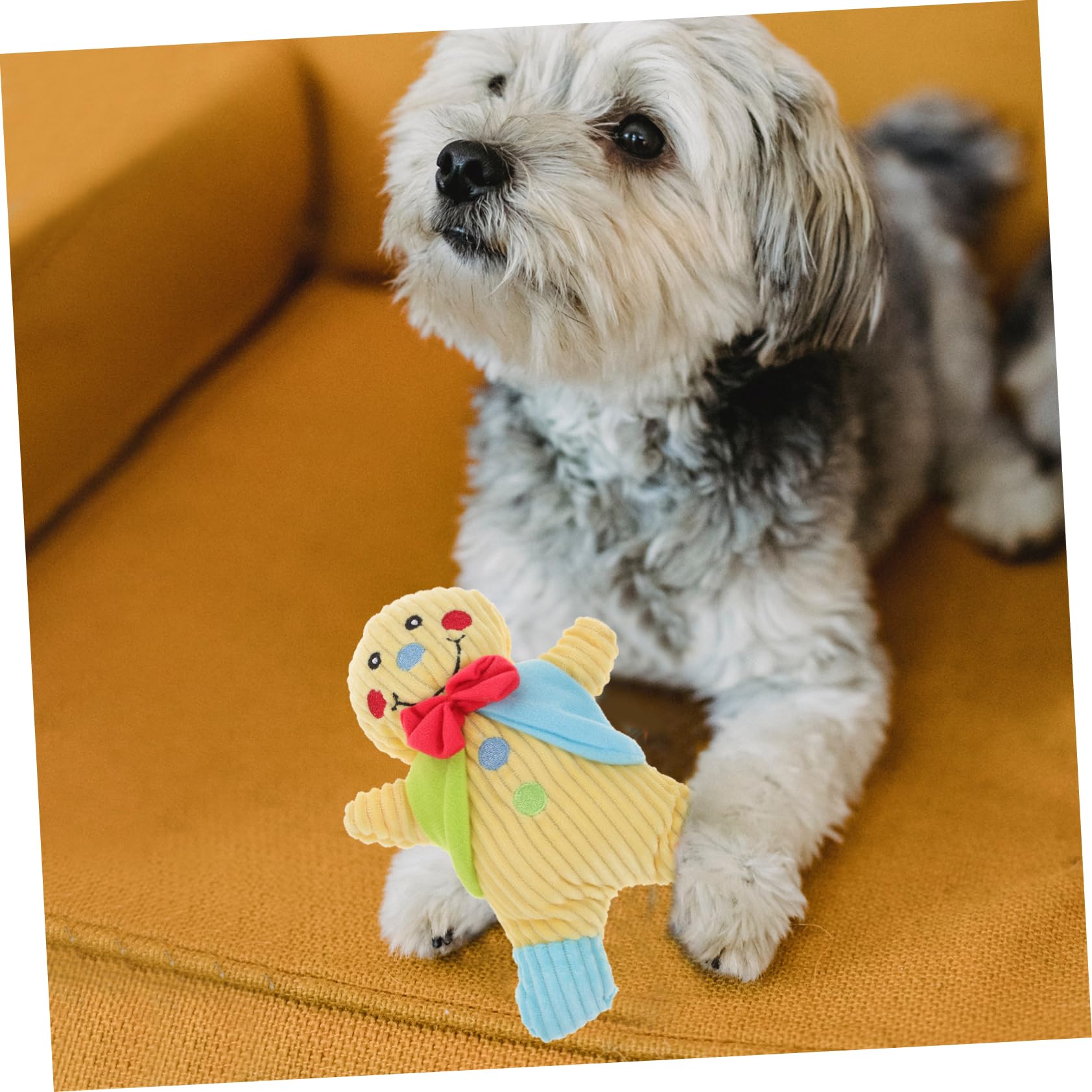 VICARKO Weihnachts-Hundespielzeug - Quieckender Plüsch-Lebkuchenmann Zum Kauen & Spielen Für Hunde