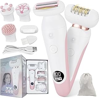 Afeitadora eléctrica 5 en 1 para mujer, depiladora para el cuerpo de la mujer, afeitadora eléctrica para mujeres, piernas, área pública, recortadora de bikini, limpiador facial, cepillo de
