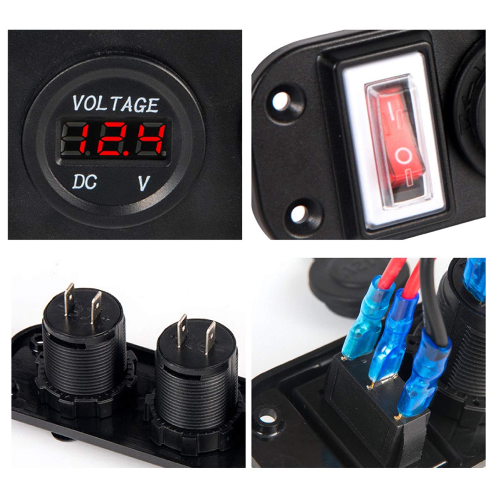 Accessori YGL Caricabatteria da Auto USB 12V-24V,Adattatore Multifunzione 5 in 1