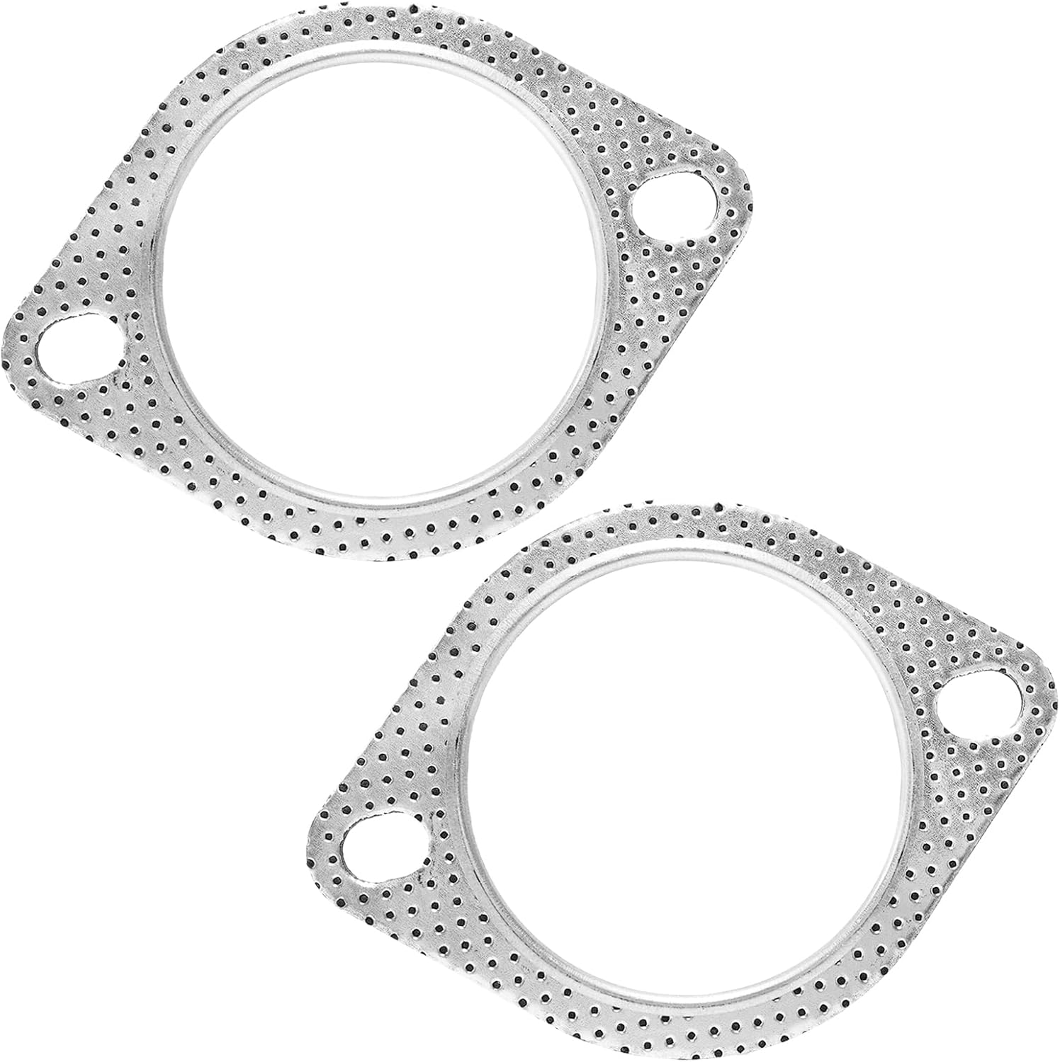 2 PCS Car Exhaust Gasket, 2.5-Inch 2-Bolt Reinforced High Temperature Exhaust Flange Gasket, Ultra Seal Gaskets for Manifold Pipe Muffler Tube Turbo, Car Accessories