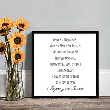 Wood Wall Art for Living Room Wall Art Signs with Sayings I Hope You Dance Wall Hanging Art Hanging Wall Sign Wooden Wall Art Decor Decorative Plaque Sign for Home Office Cafe Store Pub Club 8x8 inch