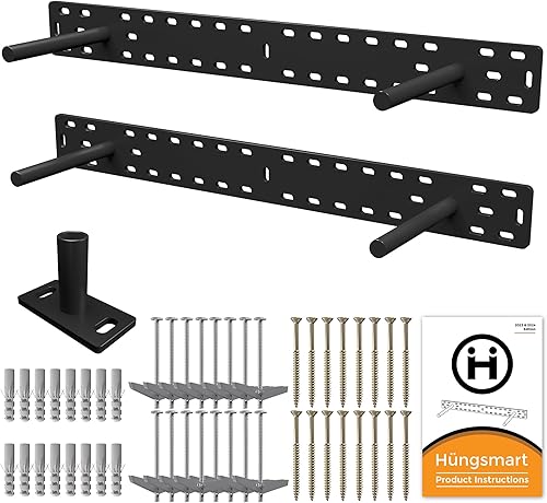Miniatura 140 de Soporte de estante flotante resistente de 4 x 22 pulgadas - Soporte de estantes de pared largos, accesorios de estante flotante ocultos, soportes