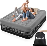 Lewondr Dupla Felfújható Matrac Beépített Pumpával 203x152 cm Szürke - Grey 1