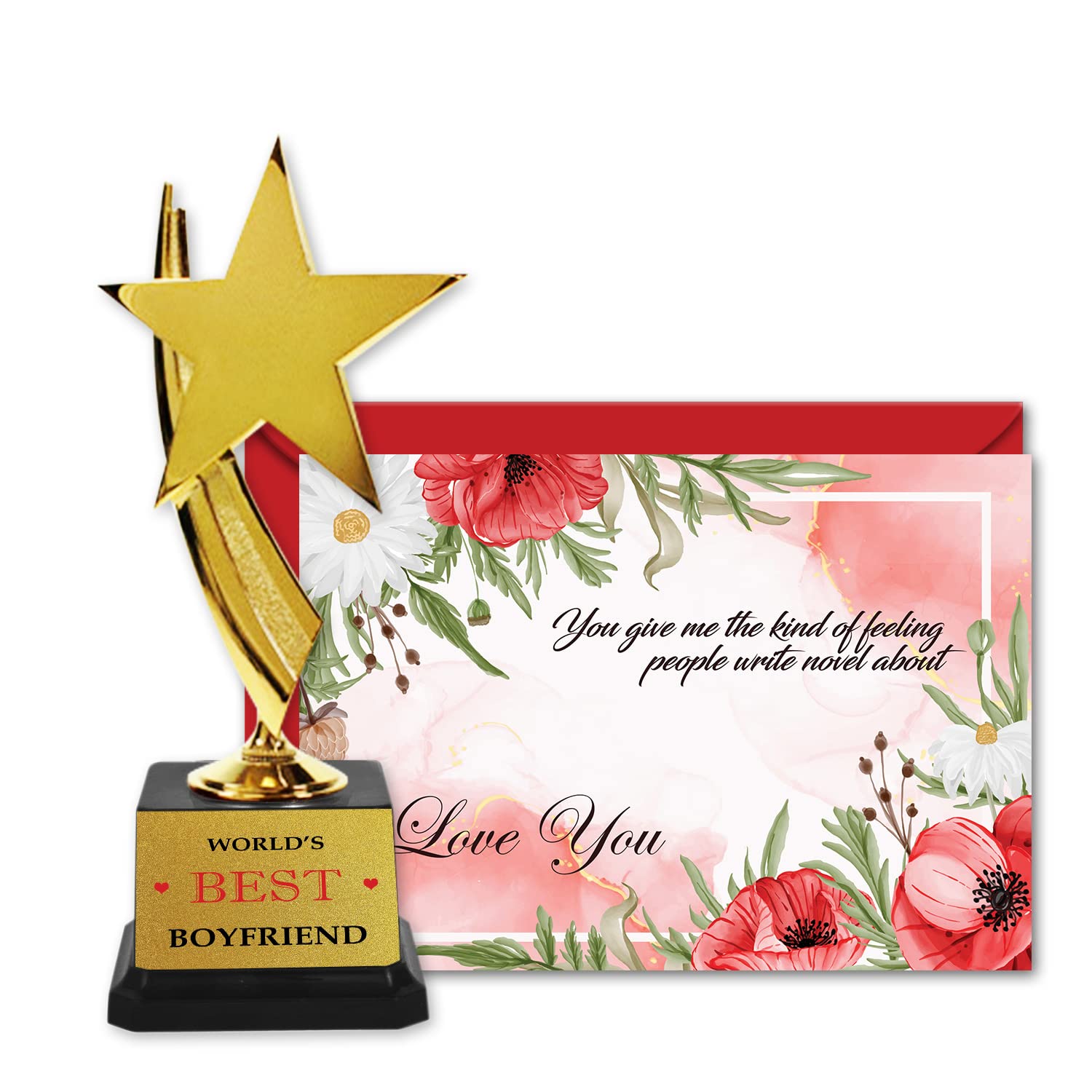 Jhingalala Golden Award Trophy for Boyfriend | Trophy and Greeting Card Gift for Valentine (B0BVJC4CHS) Amazon Price History, Amazon Price Tracker