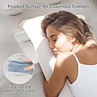 Vista 5 de Colchón de aire Queen con cabecera integrada, colchón de aire inflable de 18 pulgadas con bomba inalámbrica integrada, cama de aire inflable