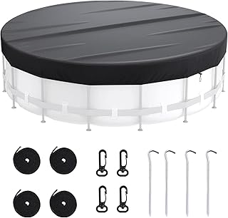 Round Pool Cover - Solar Covers For Above Ground Pools,6FT 8FT 10FT 12FT 15FT 18FT Swimming Pool Cover | Waterproof And Dustproof Inground Pool Cover Protector Hot Tub Cover For Above Ground Pools