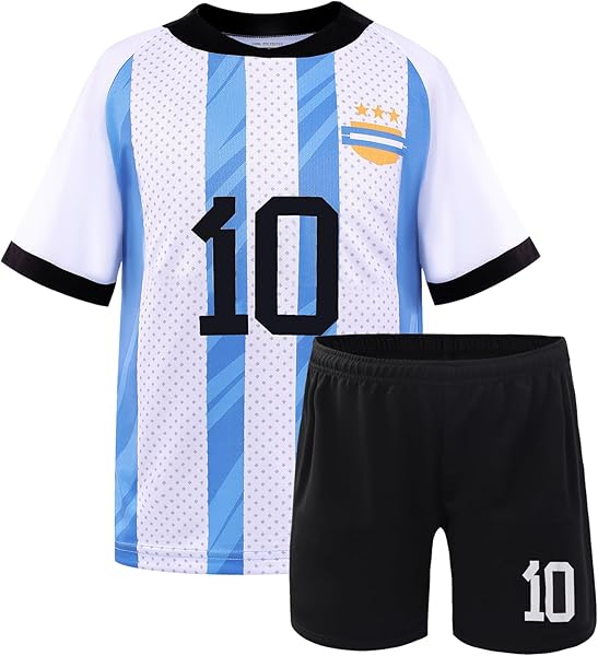 Boy's Soccer Jerseys for Kids #10 Outdoors Football Team Training Uniform Kit Boys Girls Youth Child Sport Fan Jersey