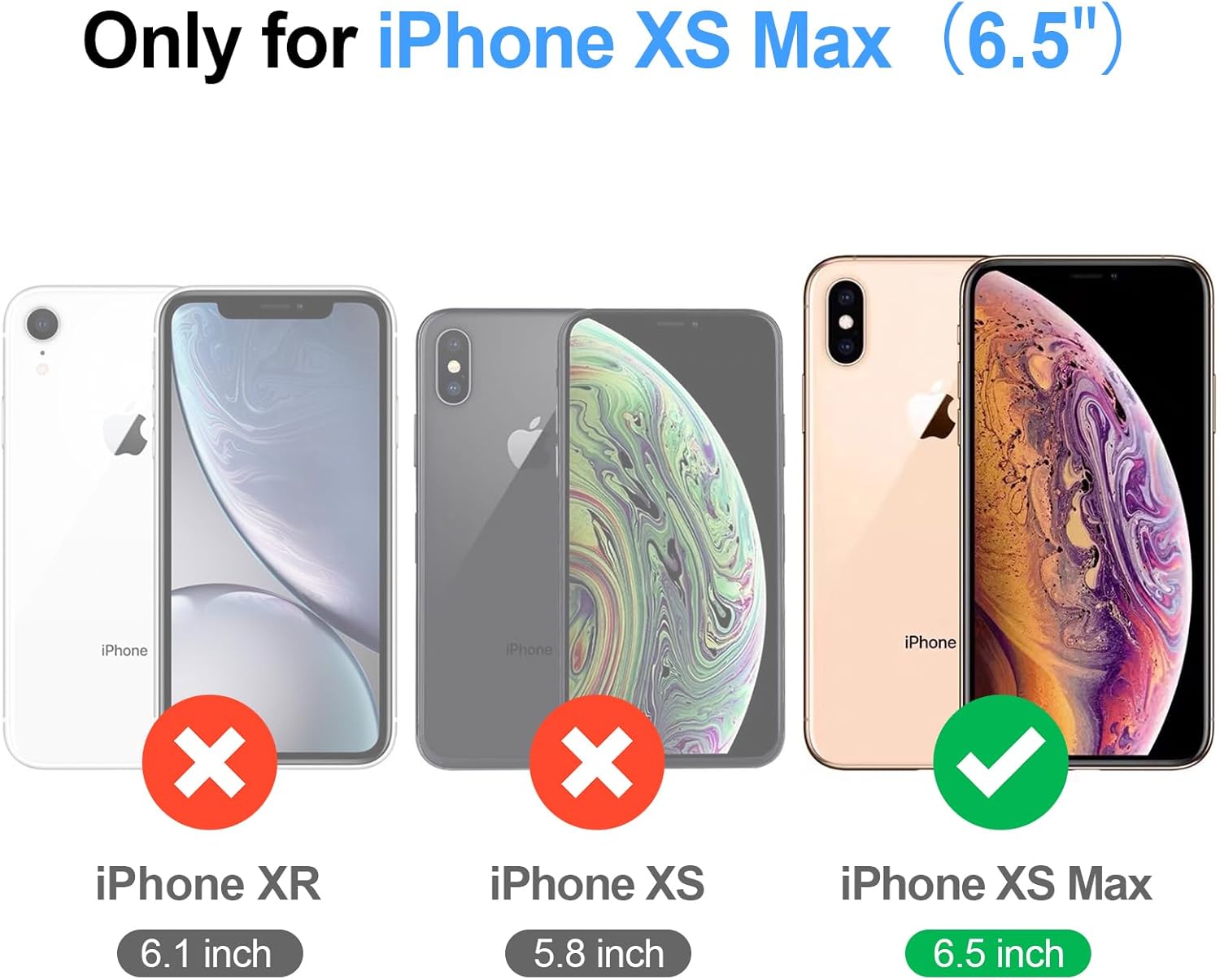 Antsturdy Compatible with iPhone Xs Max Wallet Case Women Men,RFID Blocking PU Leather Crossbody Phone Case Zipper Wrist Strap Flip Cover Credit Card Holder Slots for Apple iPhone Xs Max,Black