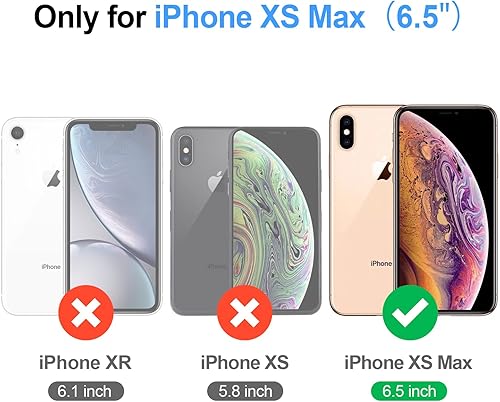 Miniatura 2 de Antsturdy Funda de piel sintética compatible con iPhone Xs Max, funda de piel sintética con bloqueo RFID, funda protectora con correa de muñeca,
