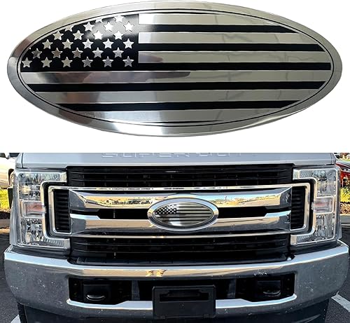 Emblema de repuesto de 12 pulgadas para Ford F250 F350 Super Duty Rejilla Delantera Puerta Trasera Cubierta de Aluminio Americano Negro Emblema