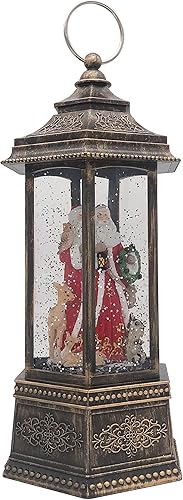 Miniatura 3 de Victory Creative Linterna musical de globo de agua de Papá Noel con purpurina de 10.5 pulgadas, temporizador a pilas y globo de nieve de Navidad