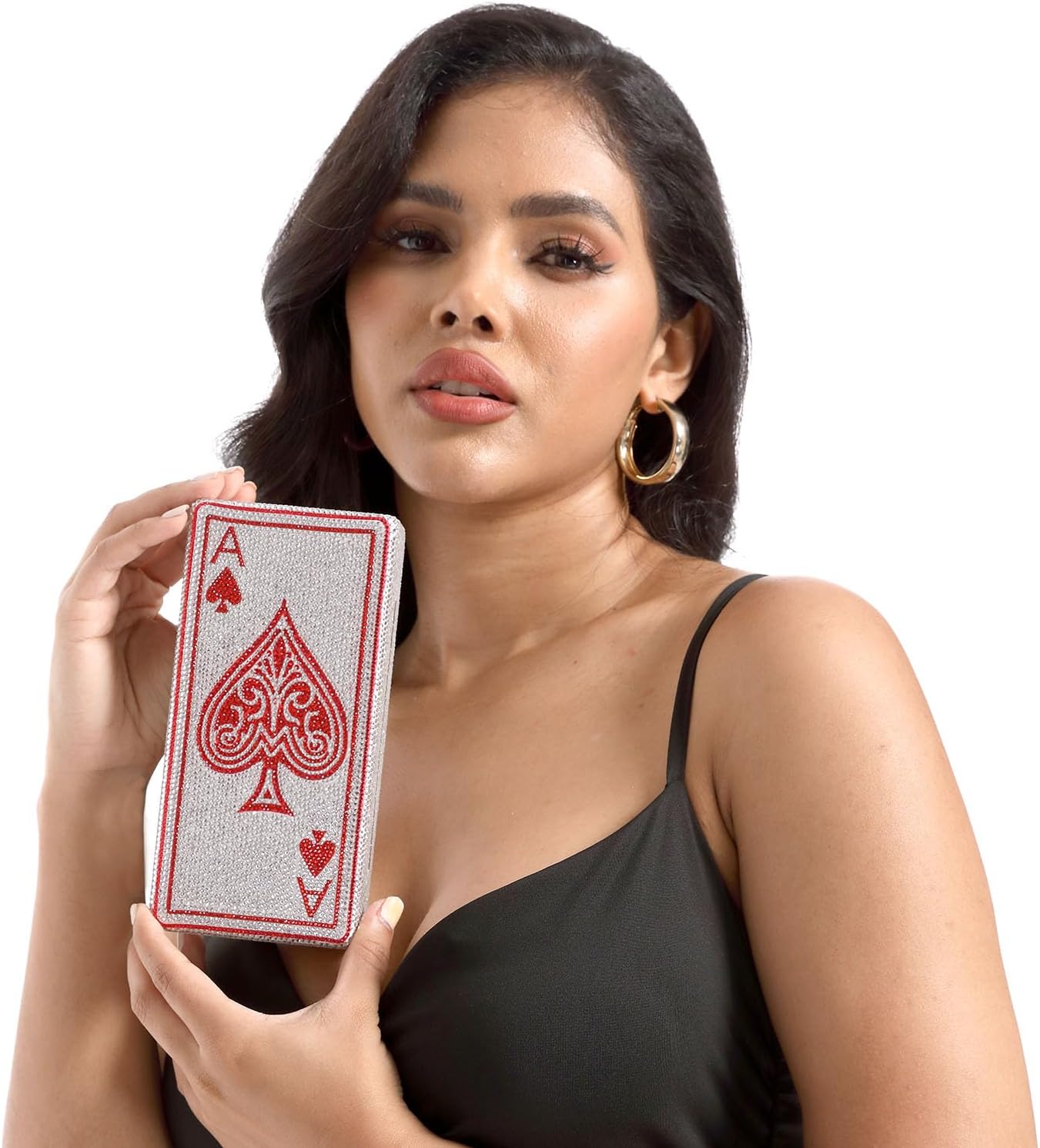 Boutique De FGG Poker Card Rhinestone Handbags Evening Bags and Clutches Women Crystal Clutch Purse for Party Casino, Mini - Image 8