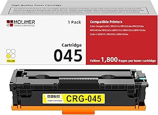 CRG045 045 Toner Cartridge Yellow High Yield Replacement for Canon CRG045 Color imageCLASS MF634Cdw MF632Cdw LBP612Cdw Printer Ink 1Pack, 1239C001