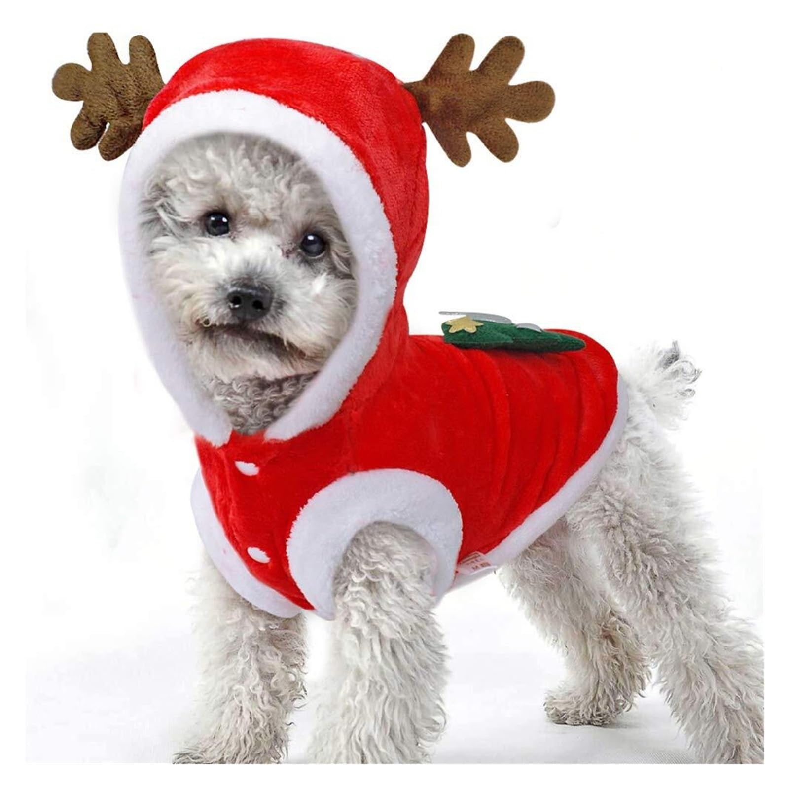 Abrigo con capucha para perros pequeños ideal para paseos navideños en familia