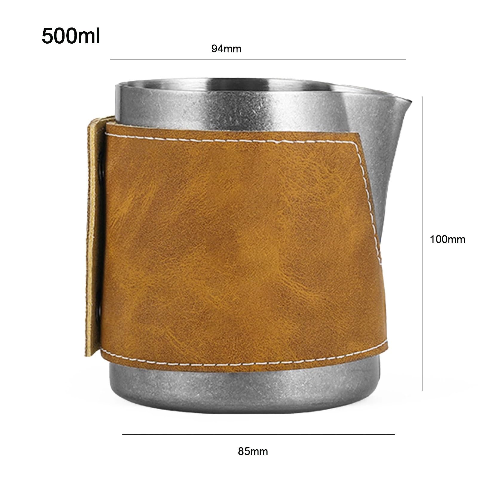 Jarra para Espumar Leche Jarra, Herramientas de café, Jarra for Taza de café, Accesorios for Espresso, Espumador de Leche Espresso, Jarra for Espuma(Sliver 400ml)