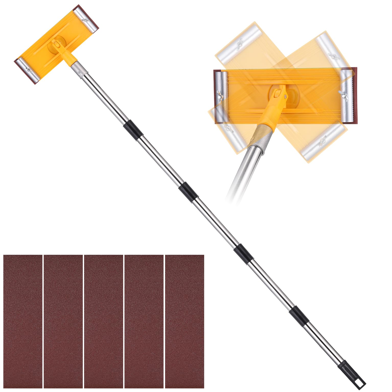 Drywall Pole Sander, 150cm Extension Sanding Pole with 10 Sanding Sheets
