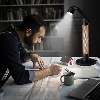 Lytmi 3-in-1 LED Desk/Task/Ambient Lamp, Architect Swing Arm Lamp, CRI 95, Eye Caring, 360° Rotatable, Modern Industrial Lamp for Home Office, Dimmable Table Lamp for Work, Study, Reading, Crafting