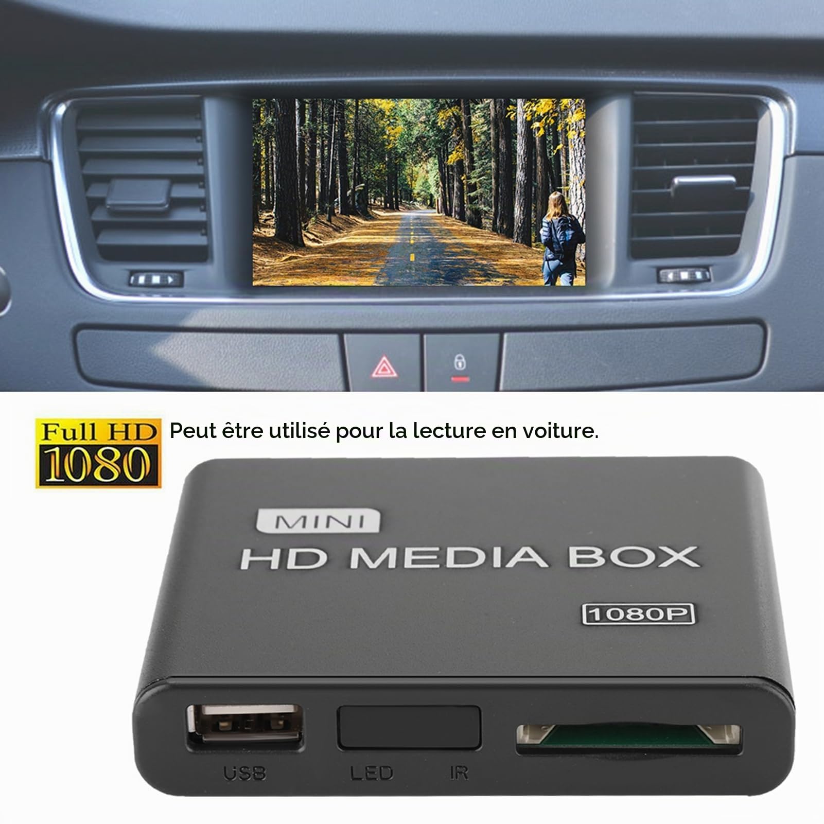 Garsent Lecteur Multimédia HDMI, Mini 1080P Full HD Lecteur Vidéo Multimédia Numérique Support Carte SD/MMC, Disque U, Disque Dur Périphériques de Diffusion Multimédia Multiples.(EU)