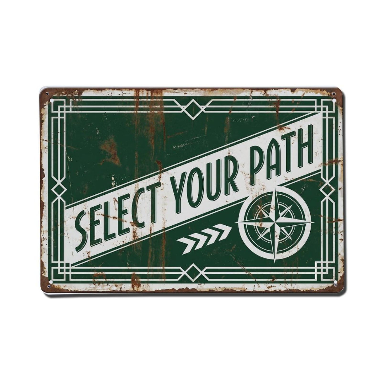 Select Your Path Decision Retro Motivational Slogans Metal Tin Sign Plaque Wall Decor for Cafe, Club Bar, Office, Home Garden Metal Poster 8x12Inch