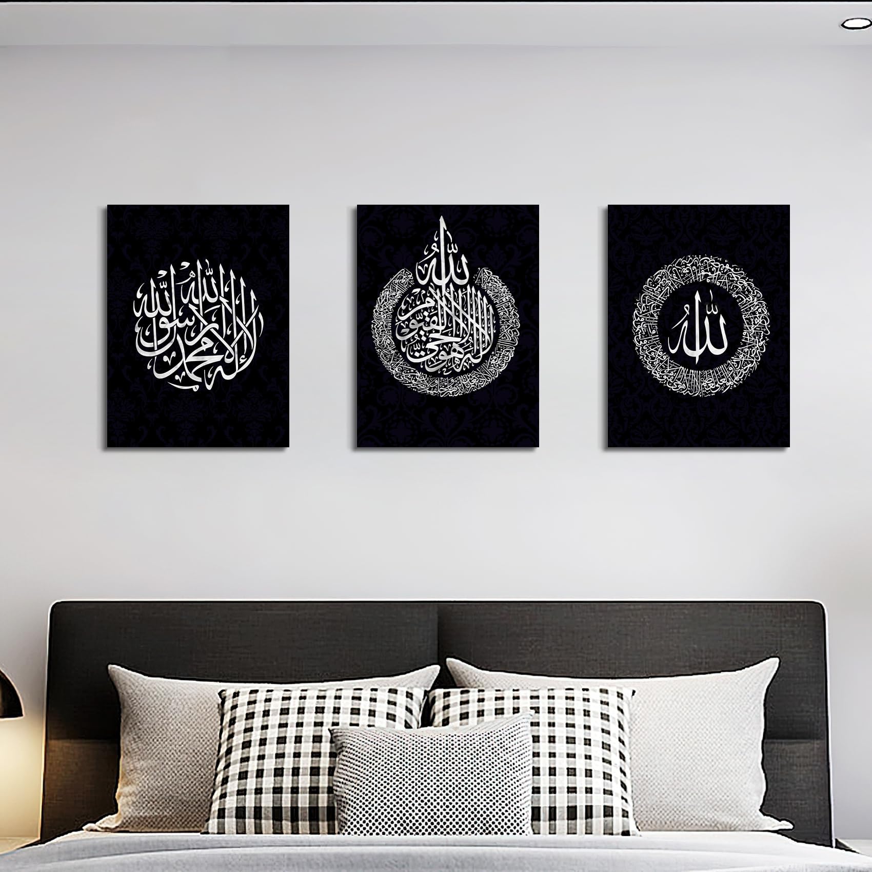 3 Pcs Wooden Framed Canvas Wall Art Set Bohemian Sage Green Canvas Prints Poster Geometric Line Beige Green Pictures for Living Room Bedroom Dinning Room Hallway Stairs Wall Decor 30x40cm x3pcs — view 460
