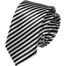 Slim Neckties Student Teens Womens Ties Black White Striped