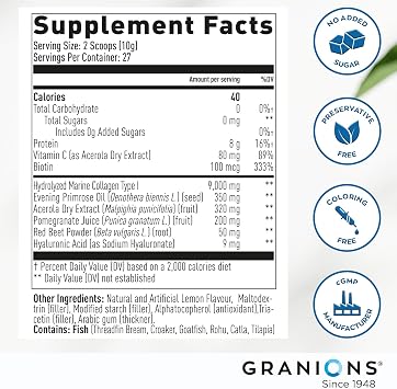 Granions Collagen Complex CoQ10, Marine Collagen Lemon Powder and Marine Collagen Pomegranate Powder Bundle