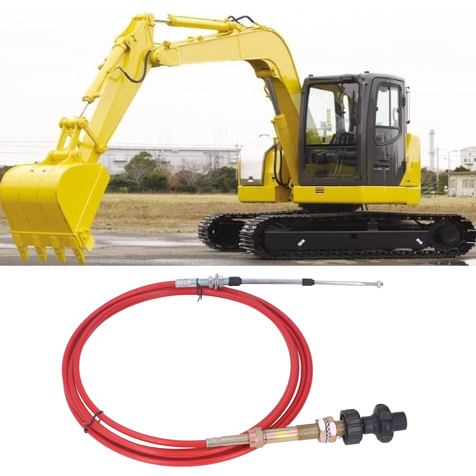 Tissting Câble De Commande De Moteur D'accélérateur Manuel De 5 M, Tube en PU, Contrôleur De Joint en Acier Inoxydable, Câble De Commande D'accélérateur, Fil De Ligne D'assemblage pour Pelle