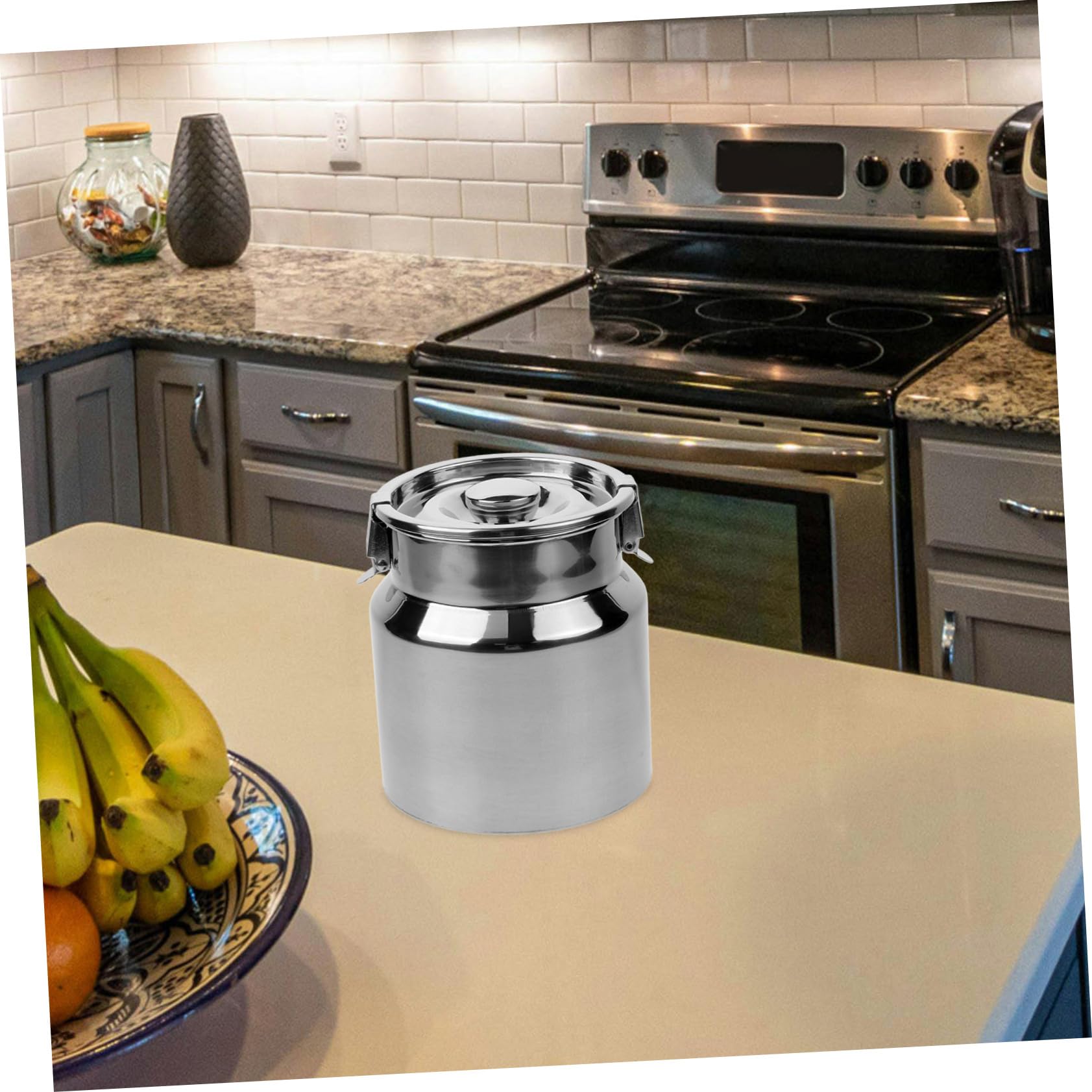 Jarra Redondeados Leche de Inoxidable Acero Tapa Sellada o 2.5l y Almacenamiento Seguro Bordes Lisos en Cocina Cafetería