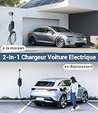 Wallbox 3,7kW Colonnina Ricarica Auto Elettrica,7M Carichino Auto Elettrica | Cavo Ricarica Auto Elettrica Tipo 2 6-16A Regolabile, LCD Digitale, Ricarica Ritardata, IP65, per EVs(IEC 62196-2) & PHEVS - 7