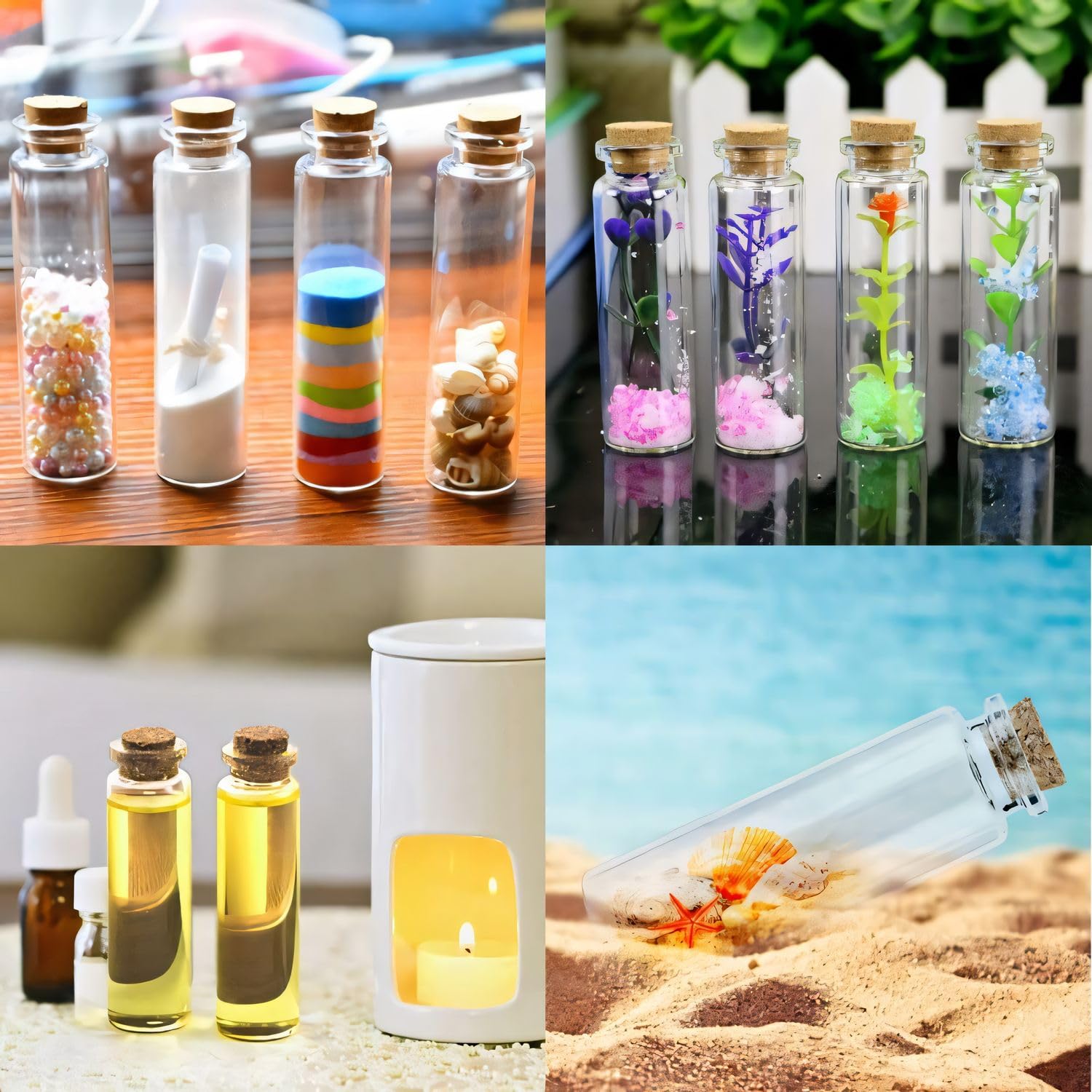 40 Stück 20ml Mini Korkstopfen Glasflaschen,Kleine Reagenzglas mit Korken,Mini Reagenzgläser Kleine Glasflaschen Gläser Flaschen Gewürzgläser Set für Hochzeit Gefälligkeiten Partei Dekoration