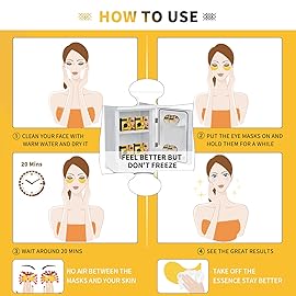 24K Gold Eye Masks for Dark Circles and Puffiness 70PCS, Under Eye Patches Gel Pads for Puffy Eyes Treatment w/Collagen, Caffeine, Peptides for Eye Bags Treatment, Gel Eye Mask Skincare