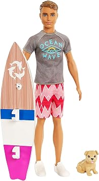Barbie Dolphin Magic Ken Fashion Doll & Accessories Set, Includes Toy Surfboard & Puppy, Inspired by The Movie