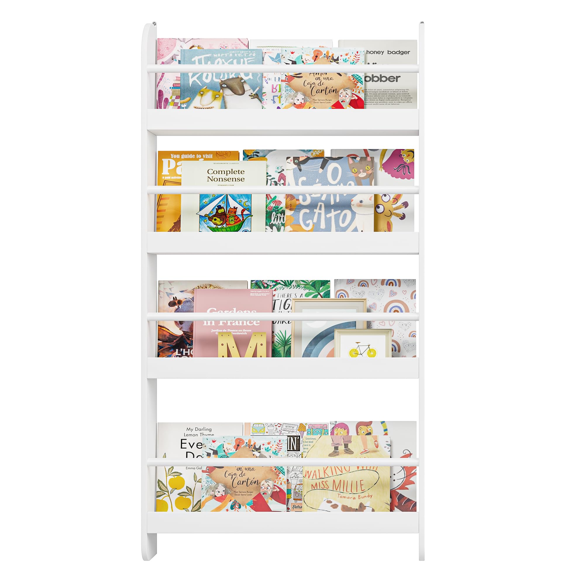 Amazon.com: FOTOSOK Kids Bookshelf, Wall Mount 4-Tier Book