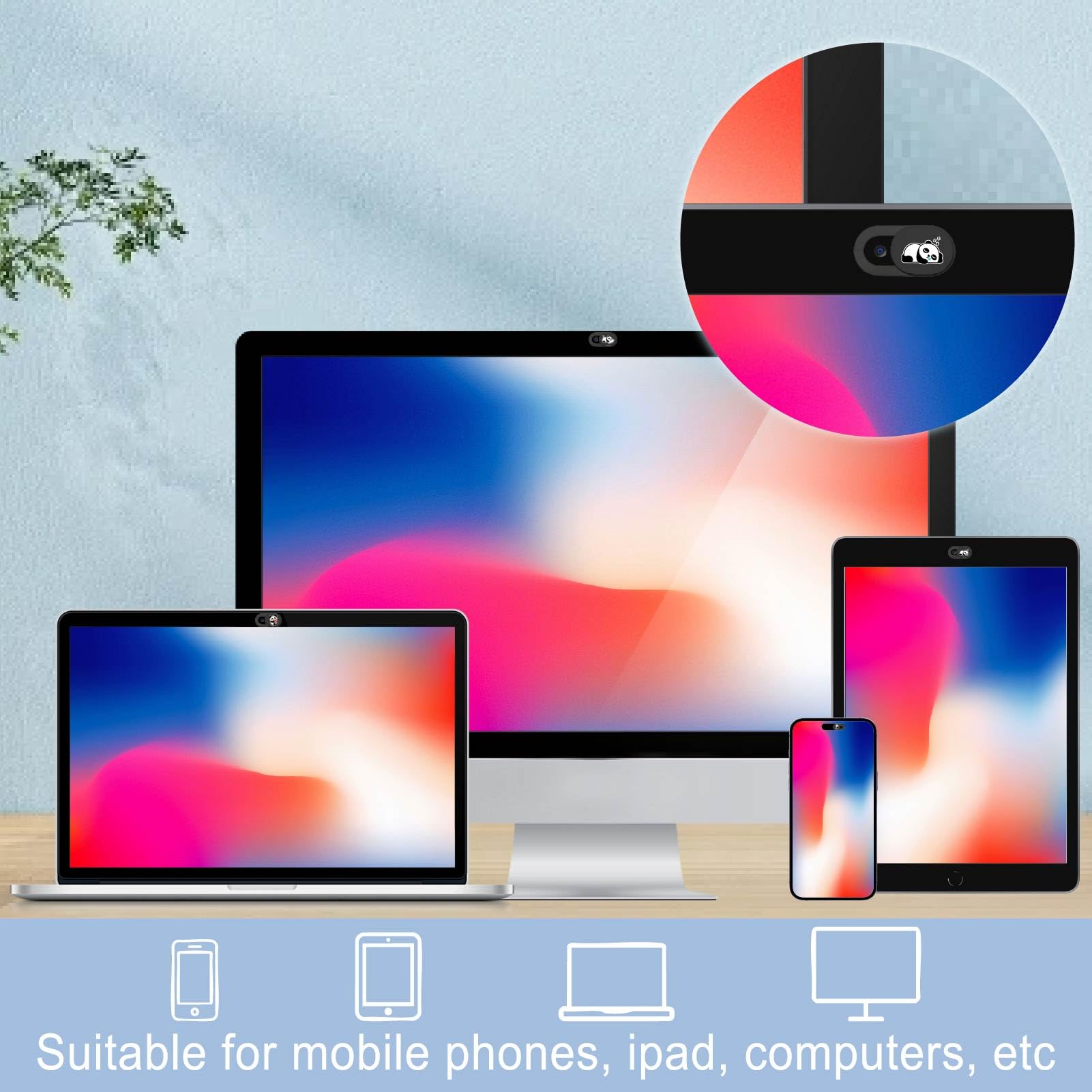 Panda Copriobiettivo Fotocamera Webcam Cover Slide Design Carino Animale Protezione Privacy Laptop Notebook Tablet Telefono Mini PC