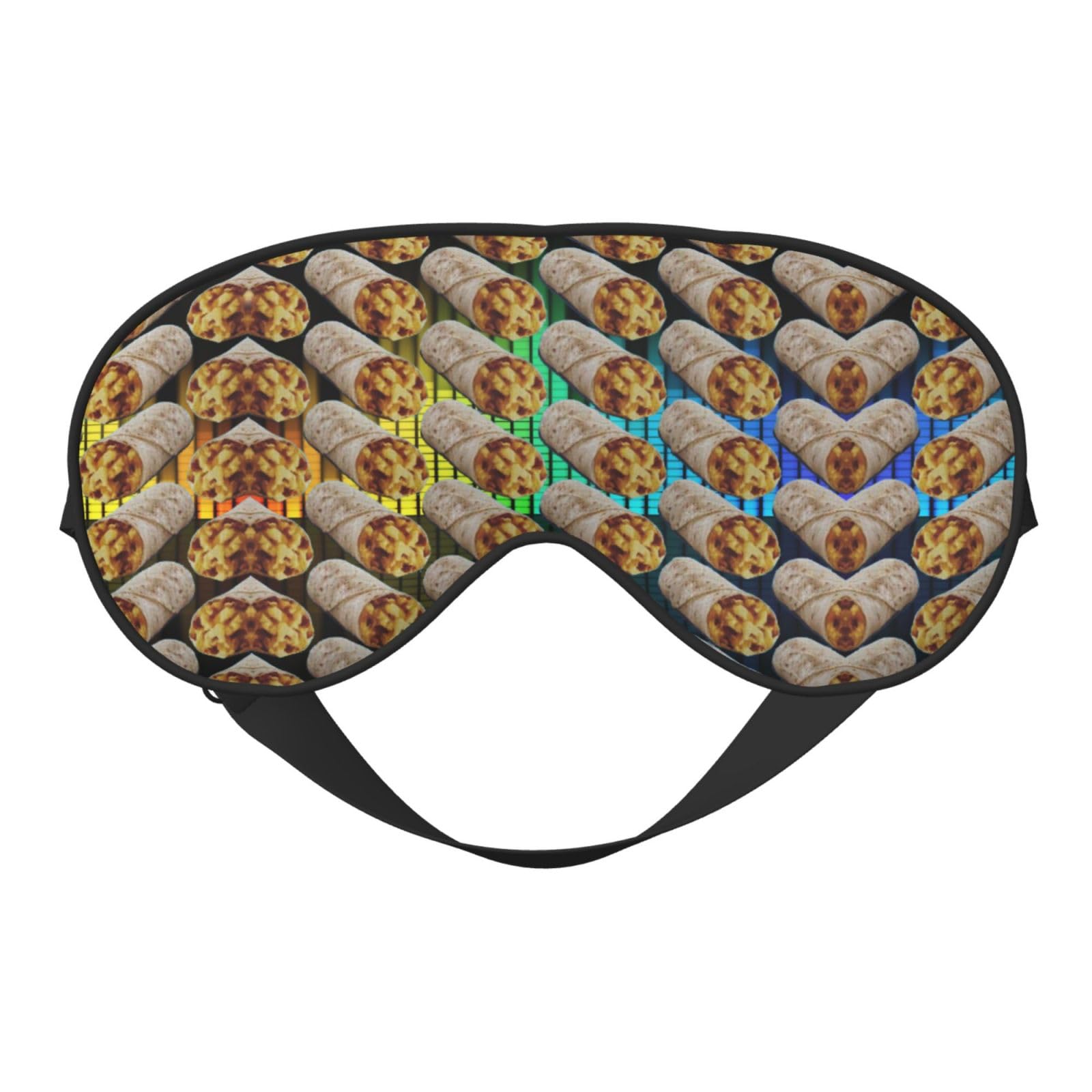 Sleep Mask Taco Burrito Pattern Breathable Blackout Eye Mask for Women Men Shade Cover Sleeping Eye Cover