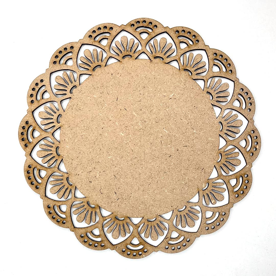 Mandala Floral Cutout MDF Base for DIY | for Decorations, Festival Gift, Wedding Decorations 12 INCH-image-19