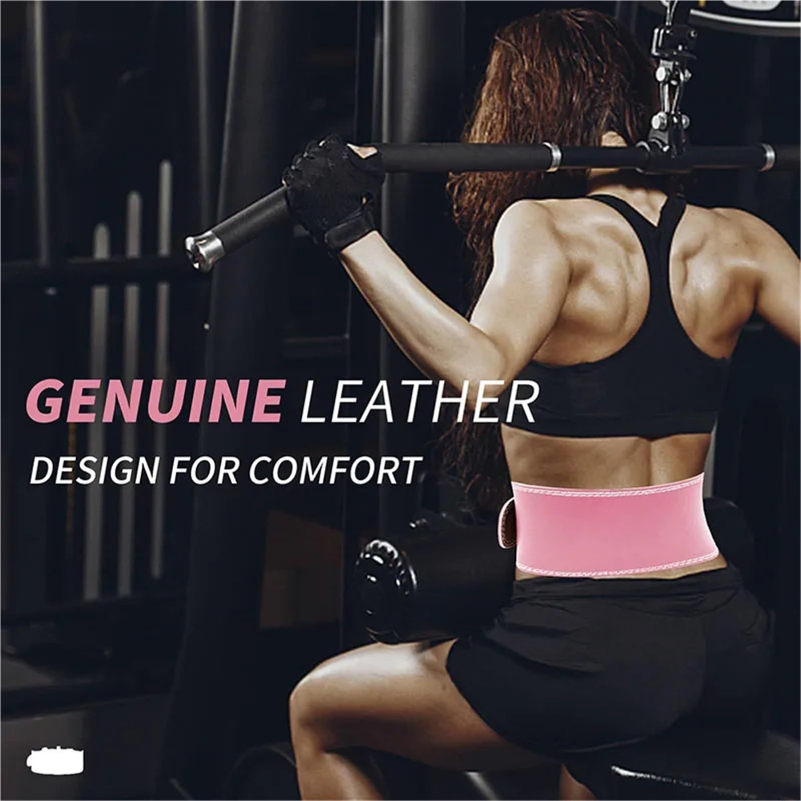 Fitness-Gewichthebergürtel aus Leder für Frauen mit gepolsterter Lendenwirbelstütze für Krafttraining und Kniebeugen