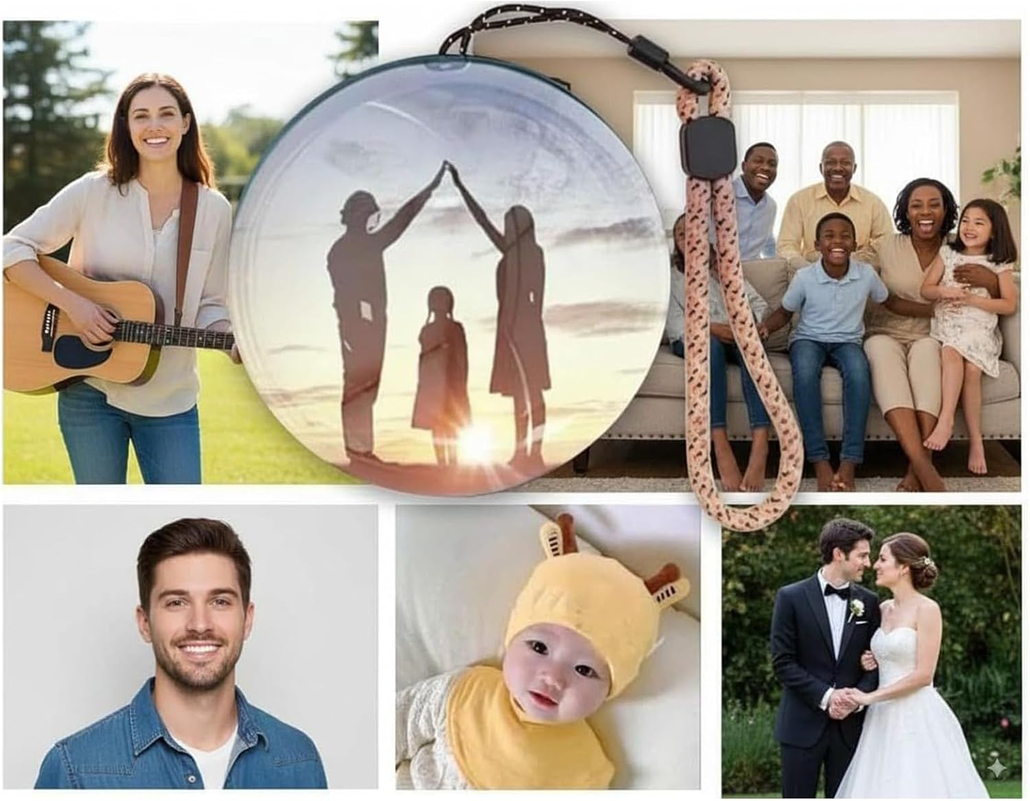 ビデオスフィア, デジタルポータブルメモリプレーヤー 約6.9cm,デジタル表示写真球 - 子供向け お祝い 誕生日 結婚式の夜 ハ