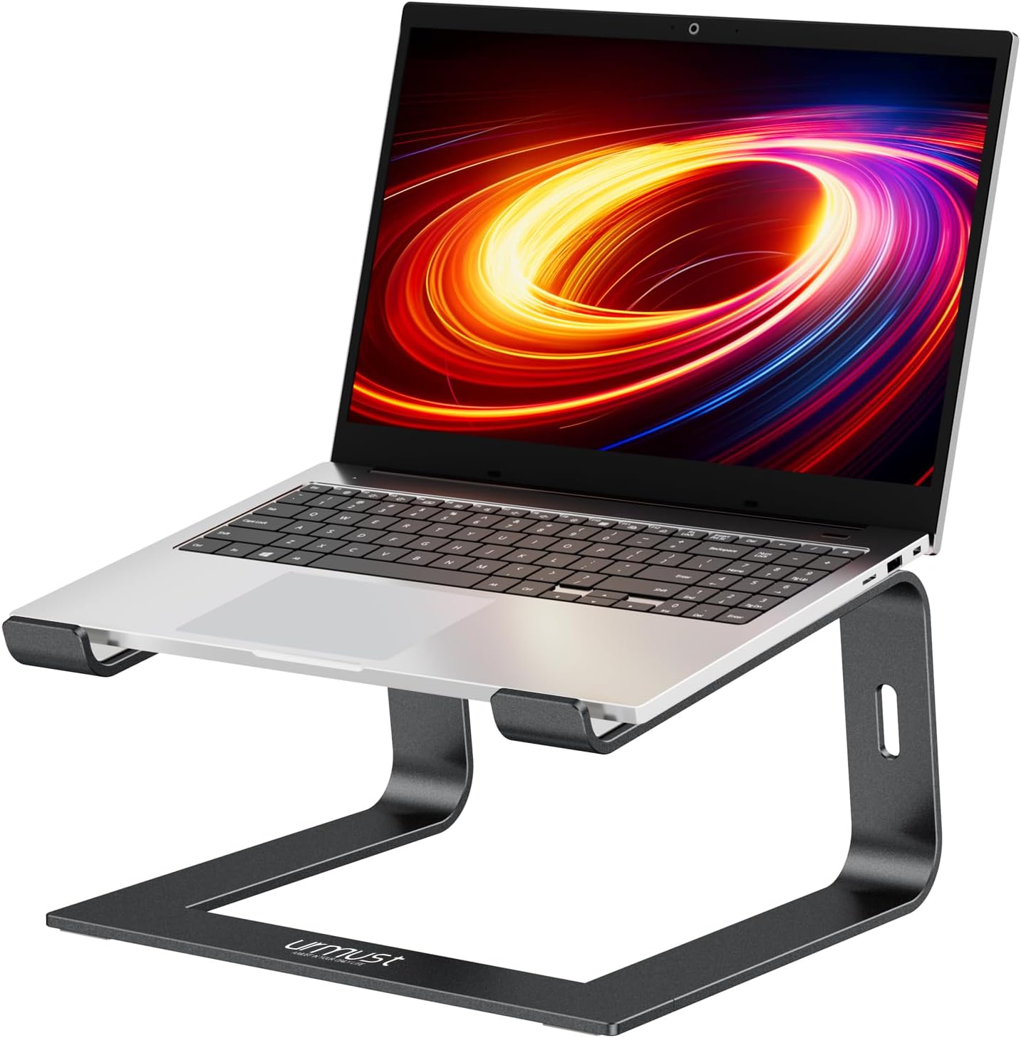 Urmust Laptop Stand for Desk Aluminum Computer Stand Riser Holder for Laptop Compatible with MacBook Air Pro, Dell, HP, Lenovo Samsung, Alienware All Laptops 11-15.6"(Black)