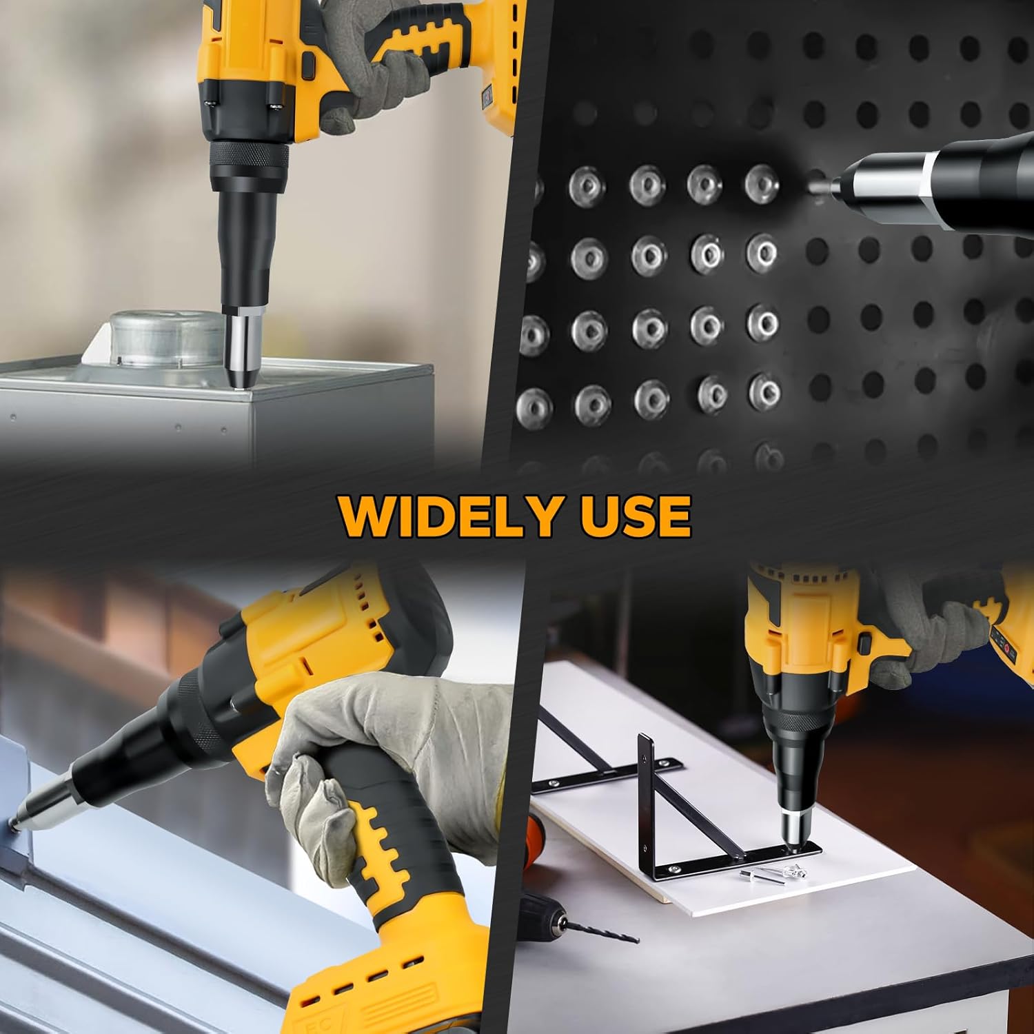 Cordless Rivet Gun Compatible with Dewalt 20V MAX Battery(Tool Only), Brushless Rivet Gun Kit, Pop Rivet Tool,Electric Rivet Gun Tool for Rivets 1/8'', 5/32'', 3/16" Rivets (No Battery)