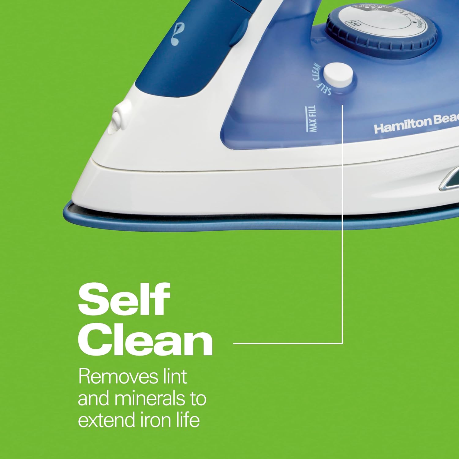 Hamilton Beach® Durathon® Nonstick Soleplate Iron, R1208 (Renewed)