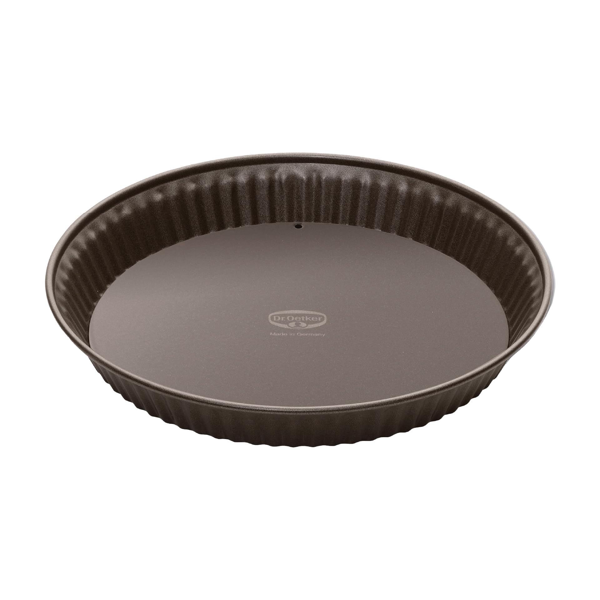 Dr. Oetker Molde para Quiche con Base de Esmalte de 28 cm de diámetro, edición horneada, Molde para Tarta con Revestimiento Antiadherente Reforzado con cerámica, Base Resistente a Cortes y arañazos