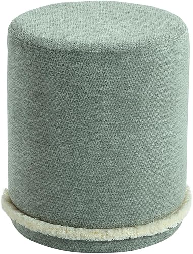 Miniatura 5 de Get Set Style Moderno otomano redondo con asiento acolchado suave, taburete multifuncional para maquillaje, reposapiés tapizado, taburete otomano